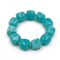 Bracelet de perles pour femmes, perles acryliques aux couleurs vibrantes, bracelet extensible élastique, bracelets épais, bijoux bohèmes pour l'été, la plage et les vacances