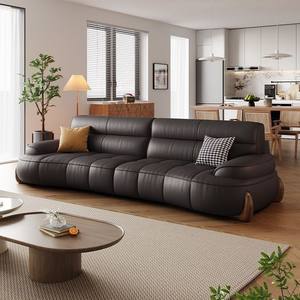 Divano Componibile Moderno in Pelle Convertibile a 3 Posti per Soggiorno, Imbottitura in Spugna, Uso Alberghiero, Struttura in Legno - Product Image 1