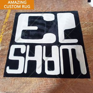 Alfombra de área tuftada de acrílico con forma personalizada, diseño de alfombra troquelada a medida, alfombra de letras pequeñas al por mayor, tejida, 4kg/m² - Product Image 5