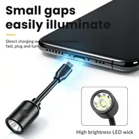 2 Linternas LED Mini Ultraligeras con Conector Tipo-C, 3 Modos, IP44 Impermeables, 5W, Luz de Emergencia para Exteriores