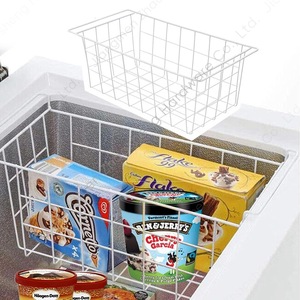 Customized <b>Refrigerator</b> Storage Basket Rectangle Hook Type With Handle For Kitchen Food <b>Container</b> 44.5X18.3X21.6HCM - Product Image 2