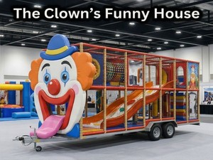 Aire de jeux mobile intérieure sur le thème du <span class=keywords><strong>clown</strong></span> de cirque classique avec trampoline - Aire de jeux souple portable de style carnaval <span class=keywords><strong>pour</strong></span> location événementielle - Product Image 3