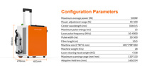 Nettoyeur laser à impulsions Raycus 500W, portable, avec valise, pour la restauration des métaux, l'élimination de la peinture, le nettoyage de l'huile et le traitement des surfaces