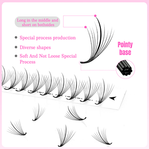 Extensions de cils Ultra Speed Lash en faux vison, base pointue, éventails préfabriqués 5D 7D 9D 0.07mm, bouquets effet wispy, éventails préfabriqués pour extensions de cils - Product Image 2