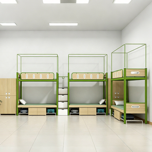 School Furniture Dormitory Furniture Steel <b>Metal</b> <b>Double</b> <b>Bed</b> <b>Frame</b> - Product Image 5
