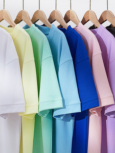 Piqué, 65% coton, 35% polyester, 220GSM T-shirt vierge surdimensionné à manches courtes pour hommes et femmes - Product Image 2