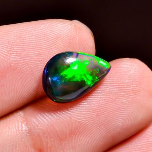 Piedra Preciosa de Ópalo Etíope Negro Natural de 2 Quilates, Corte Pera, Multicolor, para Fabricación de Joyas y Envoltura con Alambre - Product Image 2