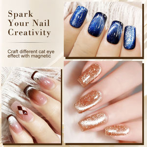 Limewirl Glitter Cat Eye UV Gel smalto per unghie Set galassia colorata olografica Manicure arte per il salone o fai da te a casa - Product Image 5