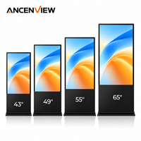 Écran LCD d'intérieur, moniteur publicitaire, lecteur multimédia, panneau d'affichage numérique sur pied