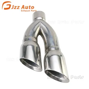 JZZ Ống Xả Kép Đầu Xả Ô Tô Đầu Vào 80Mm Ống Xả Giảm Thanh Đầu Ra Nghiêng 102Mm Ống Xả