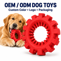 Anneau de dentition texturé en caoutchouc solide avec logo personnalisé pour chien, jouet pour la défense parodontale et les dents molaires, pour grands chiens