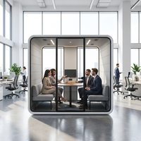 Grande cabine téléphonique acoustique pour bureau, pour 4 personnes, espace de discussion silencieux, avec double canapé, Radar