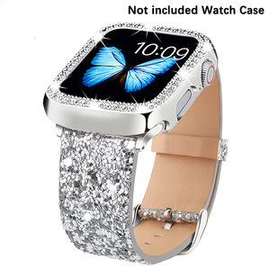 Bracelet de montre Bling Glitter Diamond pour Apple Watch Series Ultra 49mm 41 42 45 40 44, bracelet de poignet dégradé pour femme, réglable - Product Image 4