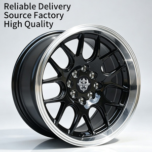 Cerchi in Lega Neri Flowtone TE37 Universali <span class=keywords><strong>8</strong></span> Fori 15x8.25 4x100/14.3 Ruote in Lega da 15 Pollici per Auto - Product Image 1