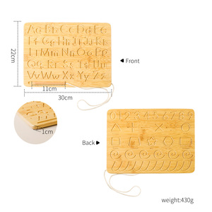 몬테소리 유치원 나무 보드 세트 문자 및 숫자 쓰기 연습을위한 어린이 조기 학습 교육 완구 1 세트 - Product Image 5