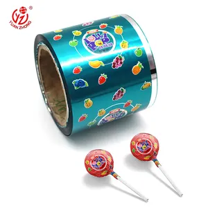 China Lieferant individuelles Druckdesign Kunststoff Lutscher-Süßigkeit-Palette Aluminiumfolie automatische flexible Lebensmittelverpackungsfolie Rolle