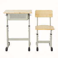 Ensemble Chaise et Bureau Moderne en Métal pour École Primaire avec Tiroirs pour Salle de Jeux et Salle de Formation des Enfants