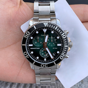 T-S Erkek Basit Para Spor Tarzı Günlük Kullanım Safir Kristal İbreli Kadran Su Geçirmez Dalış Kuvars Paslanmaz Çelik Saat - Product Image 2