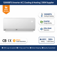 AC Split Inverter 12000BTU untuk Dinding, Pendingin dan Pemanas, Respon Cepat, Grosir OEM ODM Bersertifikasi CE
