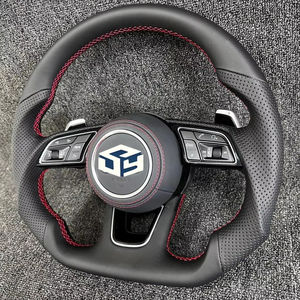 Volant en cuir pour Audi A3 8P A4 B8 A5 B8 A6 C7 A7 C7 A8 D4 Q3 Q5 Q7 <span class=keywords><strong>S4</strong></span> S3 S5 S6 RS4 RS6 TT <span class=keywords><strong>MK2</strong></span> - Product Image 1