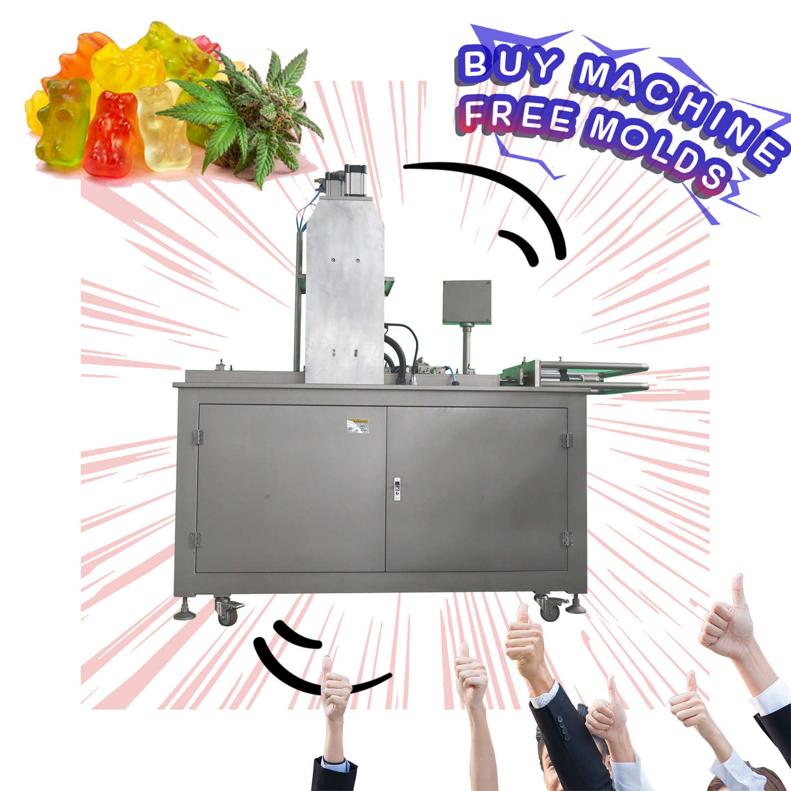 20 kg/h candy machinery soft jelly making machine gummy candy machine lollipop production line