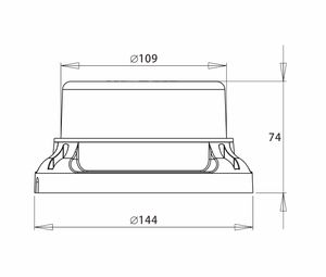 Baliza LED Luz de advertencia Baliza halógena giratoria de 24W con montaje en un solo polo - Product Image 2