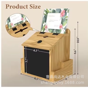 Buzón de Pared Retro de Madera con Cerradura, Buzón de Sugerencias, Buzón de Donaciones, Buzón Multifuncional para Votaciones y Comentarios - Product Image 1