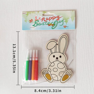Tavola da Disegno in Legno per Bambini Fai-da-Te a Tema Pasquale, Decorazione Artistica Creativa con Coniglietti, Uova e Pulcini FH1-2 - Product Image 6