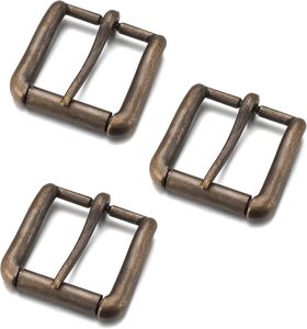 Boucles de ceinture pour hommes et femmes, en laiton antique massif, boucle à rouleau en métal, boucle de remplacement carrée classique antique pour ceintures - Product Image 1