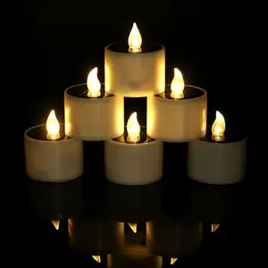 Hot Sales Solarenergie 6pcs Flame less Warm Yellow Party Hochzeit Weihnachts geschenke Flame less Floating LED Tee licht Kerze