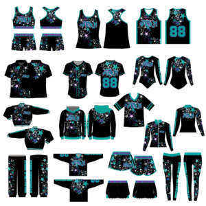 Uniformes de Animadoras Personalizados para Niñas de Secundaria, Cómodos, de Spandex con Pedrería, Trajes de Baile con Colores y Diseños Personalizados - Product Image 3