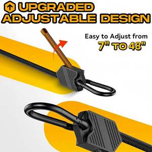 Ensemble de cordes élastiques rondes réglables avec mousqueton, best-seller transfrontalier, pour le camping, le cyclisme, la fixation de bagages et de cargaisons - Product Image 4