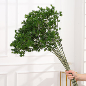 กิ่งสนประดิษฐ์สีเขียว ต้นไม้ประดับตู้ปลา สาหร่ายสีเขียว ต้นไม้ปลอมสำหรับตกแต่งคริสต์มาส DIY ตกแต่งผนัง ประตูหน้าบ้าน - Product Image 2