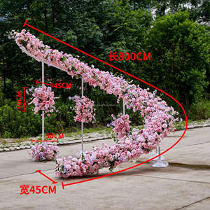 Exhibición de flores blancas en espiral artificial de primera calidad para bodas al aire libre y decoración de recepción - Product Image 6