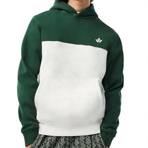 Men's Eco-Friendly Quick Dry Green <b>White</b> Cotton Fleece Regular Fit Casual Streetwear Kangaroo Pocket Winter Wear <b>Hoodie</b> - Product Image 4