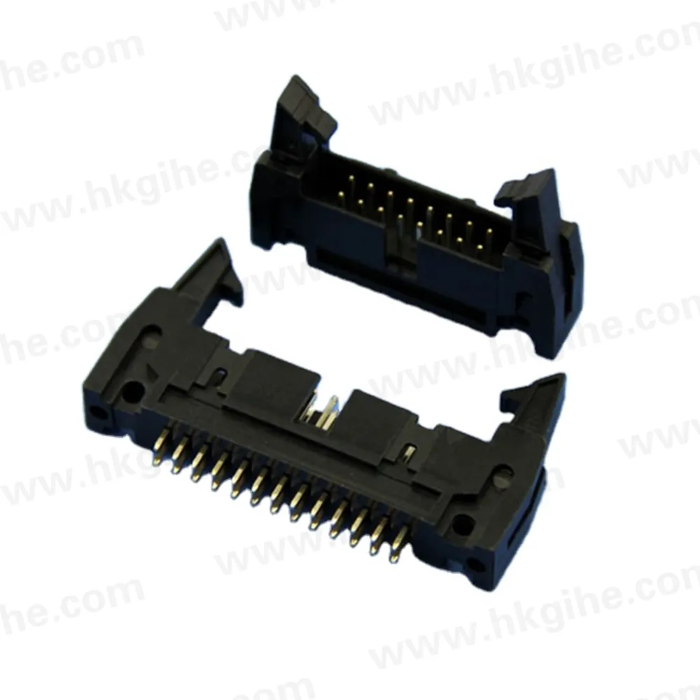 Hot Sales ejector headers 254mm pitch 2.54mm vertical plug 26 pins long latch short black connector shroudeheader