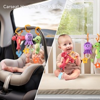 Tumama Enfants 3 Pcs Marine Suspendu Hochet Ensemble Mer Animal Doux Suspendu Poussette Jouets Pour Bébé Berceau Multifonctionnel Hochet Jouet Ensemble
