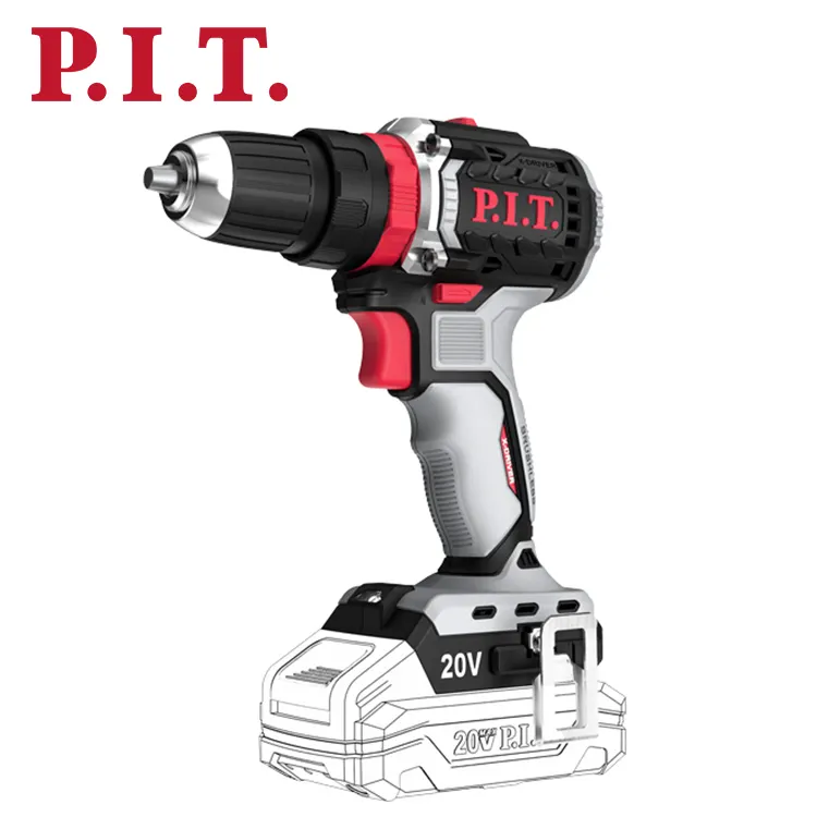 P.I.T. Electrical Impact Drill for Drilling Wood Steel Plastic Variable Speed Power Tools Cordless Impact Drill Kit Set