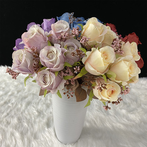 Fornitore della cina After Hand 7- Head Glue Fold Zixia <span class=keywords><strong>Fairy</strong></span> rose Artificial Flower - Product Image 3