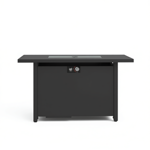 Mesa de Fogata para Exteriores de Acero, 25 H x 42 W, Alimentada por Gas Propano, Diseño Moderno, Recubrimiento en Polvo Gris, Independiente - Product Image 1