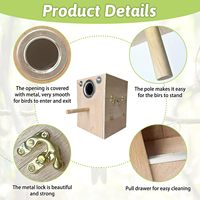 Boîte de nidification en bois pour perroquets, nichoir de reproduction, cage de reproduction pour perruches, accessoires pour animaux de compagnie, vente en gros