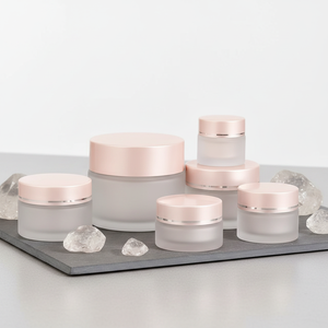 Frascos de Creme Cosmético de Vidro Fosco de Luxo 15g/30g/50g/100g Personalizáveis para Cuidados com a Pele, Creme para Olhos e Pó Solto - Product Image 1