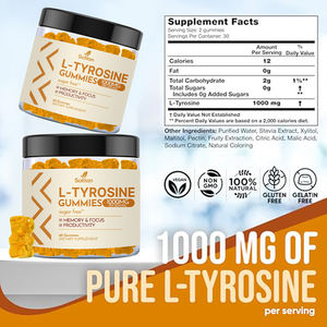 Gummies de <span class=keywords><strong>L</strong></span>-<span class=keywords><strong>Tyrosine</strong></span> 1000MG - Suppléments de vitamines et de minéraux mélangés pour la santé des adultes, qualité alimentaire, concentration et mémoire cérébrales - Product Image 6