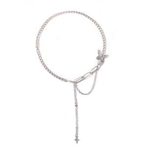 Joyería transfronteriza europea y americana, nueva mariposa de perlas luminosas para mujer, collar de estrella cruzada de moda de Hip-Hop - Product Image 6