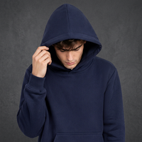 Sweat à capuche en polaire uni pour homme – Sweat-shirt à capuche avec poche kangourou de couleur unie