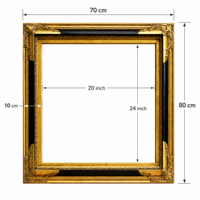 Cadre en bois orné de style baroque 20x24 pouces, convient aux peintures à l'huile, cadre d'image doré antique pour décoration murale de luxe