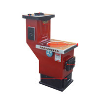Kompor kayu besi kecil penggunaan ganda kompor batu bara dalam ruangan dengan Boiler Mini untuk pemanas air & memasak bahan bakar pelet kompatibel