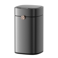 Poubelle intelligente ELPHECO avec capteur, carrée, 430 ml, en acier inoxydable, pour salon, salle de bain, couvercle entièrement automatique, nouveau modèle 2025, grande capacité