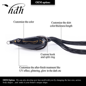 Cebo artificial de rana flotante, cebos de pesca de rana suave, rana de señuelo de 65mm/18g para cabeza de serpiente - Product Image 3