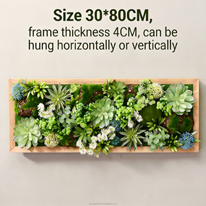 Plantes artificielles avec cadre, décoration <span class=keywords><strong>murale</strong></span> suspendue, feuillage suspendu pour salon, toile <span class=keywords><strong>de</strong></span> fond intérieure et extérieure - Product Image 3